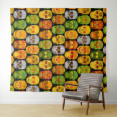 《植物》アスペンリーフスカルシームレスパターン2018 タペストリー (インサイチュ(横))