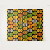 《植物》アスペンリーフスカルシームレスパターン2018 タペストリー (正面(横))