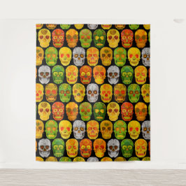 《植物》アスペンリーフスカルシームレスパターン2018 タペストリー