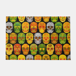 《植物》アスペンリーフスカルシームレスパターン2018 ドアマット