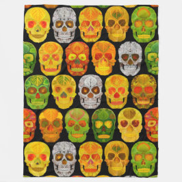 《植物》アスペンリーフスカルシームレスパターン2018 フリースブランケット