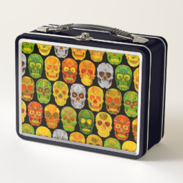 《植物》アスペンリーフスカルシームレスパターン2018 メタルランチボックス