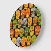 《植物》アスペンリーフスカルシームレスパターン2018 ラージ壁時計 (傾斜)