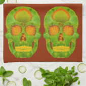 《植物》アスペンリーフスカル10 キッチンタオル (折り畳み)