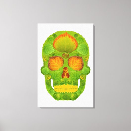 《植物》アスペンリーフスカル10 キャンバスプリント (正面)