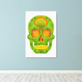 《植物》アスペンリーフスカル10 キャンバスプリント (インサイチュ (ウッドフロア))