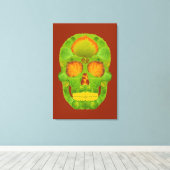 《植物》アスペンリーフスカル10 キャンバスプリント (インサイチュ (ウッドフロア))