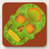 《植物》アスペンリーフスカル10 コースター (正面)