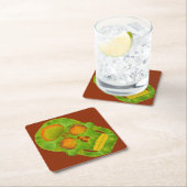 《植物》アスペンリーフスカル10 スクエアペーパーコースター (インサイチュ)