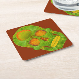 《植物》アスペンリーフスカル10 スクエアペーパーコースター