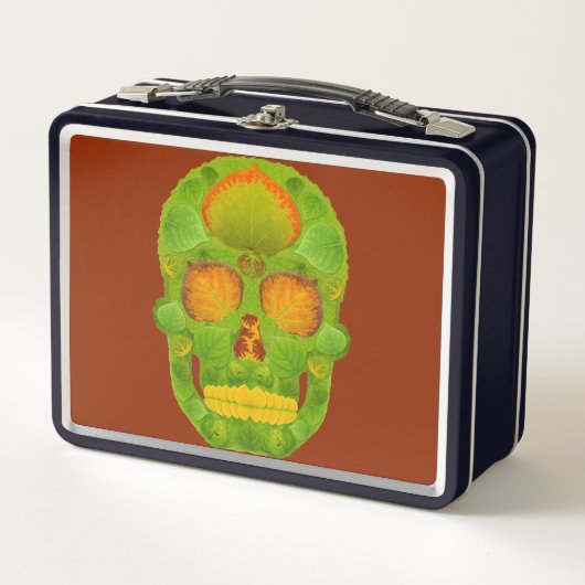 《植物》アスペンリーフスカル10 メタルランチボックス (正面)