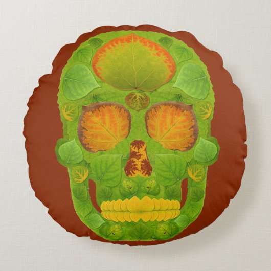 《植物》アスペンリーフスカル10 ラウンドクッション (正面)