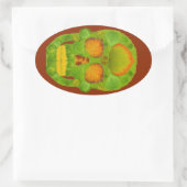 《植物》アスペンリーフスカル10 楕円形シール (バッグ)