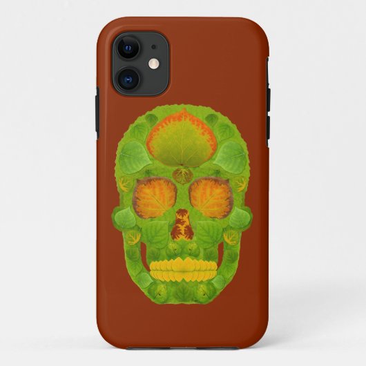 《植物》アスペンリーフスカル10 Case-Mate iPhoneケース (裏面)
