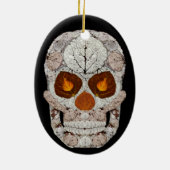 《植物》アスペンリーフスカル11オーバルセラミックオーナメント セラミックオーナメント (裏面)