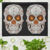 《植物》アスペンリーフスカル11 キッチンタオル (折り畳み)