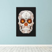 《植物》アスペンリーフスカル11 キャンバスプリント (インサイチュ (ウッドフロア))