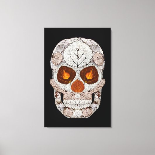 《植物》アスペンリーフスカル11 キャンバスプリント (正面)