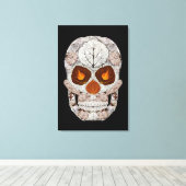 《植物》アスペンリーフスカル11 キャンバスプリント (インサイチュ (ウッドフロア))