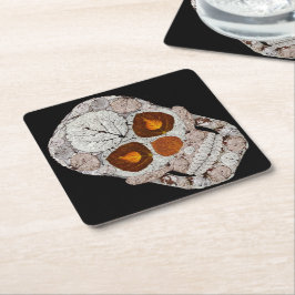 《植物》アスペンリーフスカル11 スクエアペーパーコースター