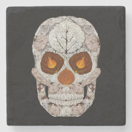 《植物》アスペンリーフスカル11 ストーンコースター