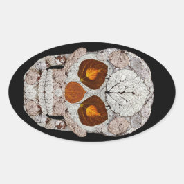 《植物》アスペンリーフスカル11 楕円形シール