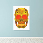 《植物》アスペンリーフスカル12 キャンバスプリント (インサイチュ (ウッドフロア))