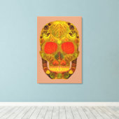 《植物》アスペンリーフスカル12 キャンバスプリント (インサイチュ (ウッドフロア))