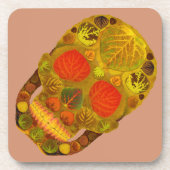 《植物》アスペンリーフスカル12 コースター (正面)