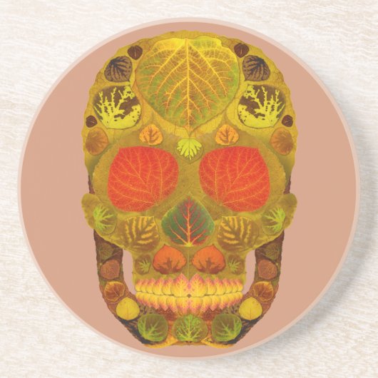 《植物》アスペンリーフスカル12 コースター (正面)