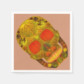 《植物》アスペンリーフスカル12 スタンダードカクテルナプキン (正面)