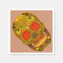 《植物》アスペンリーフスカル12 スタンダードカクテルナプキン