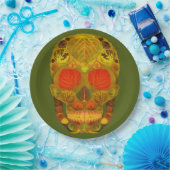 《植物》アスペンリーフスカル12 ペーパープレート (パーティー)