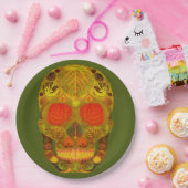 《植物》アスペンリーフスカル12 ペーパープレート (パーティー)