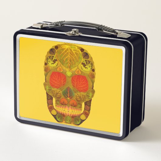 《植物》アスペンリーフスカル12 メタルランチボックス (正面)