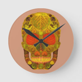 《植物》アスペンリーフスカル12 ラウンド壁時計