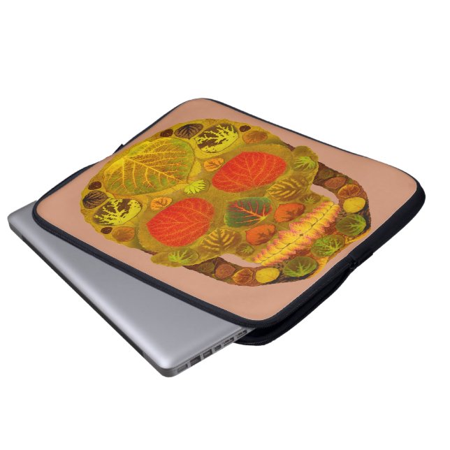 《植物》アスペンリーフスカル12 ラップトップスリーブ (正面下部)