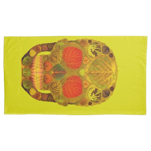 《植物》アスペンリーフスカル12 枕カバー (正面左)