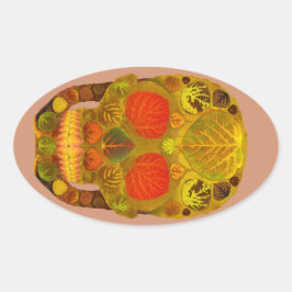 《植物》アスペンリーフスカル12 楕円形シール