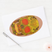 《植物》アスペンリーフスカル12 楕円形シール (封筒)