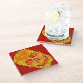 《植物》アスペンリーフスカル13 ガラスコースター