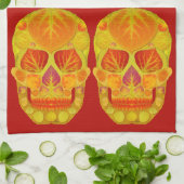 《植物》アスペンリーフスカル13 キッチンタオル (折り畳み)