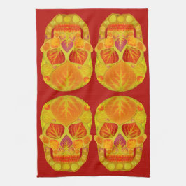 《植物》アスペンリーフスカル13 キッチンタオル