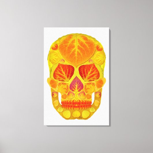 《植物》アスペンリーフスカル13 キャンバスプリント (正面)