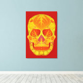 《植物》アスペンリーフスカル13 キャンバスプリント (インサイチュ (ウッドフロア))