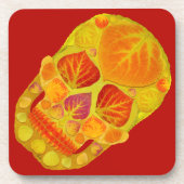 《植物》アスペンリーフスカル13 コースター (正面)