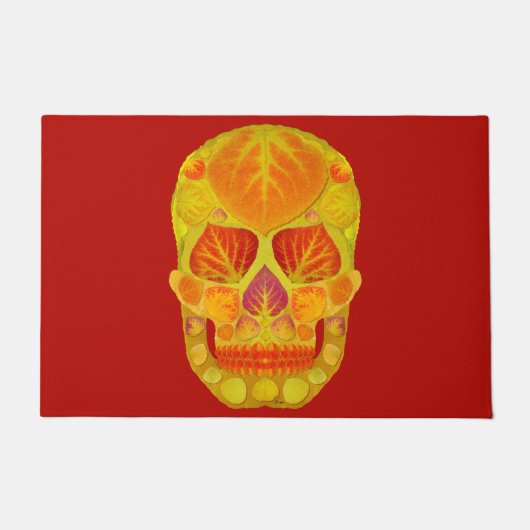 《植物》アスペンリーフスカル13 ドアマット (正面)