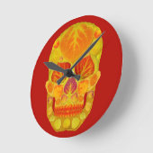 《植物》アスペンリーフスカル13 ラウンド壁時計 (傾斜)