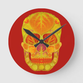 《植物》アスペンリーフスカル13 ラウンド壁時計