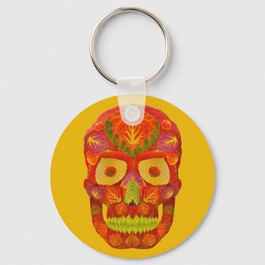 《植物》アスペンリーフスカル16 キーホルダー (正面)